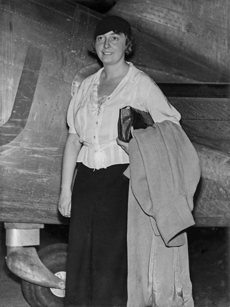  German aviatrix and journalist Thea Rasche, one of the Uiver passengers, arriving at Charleville, QLD (State Library QLD) 