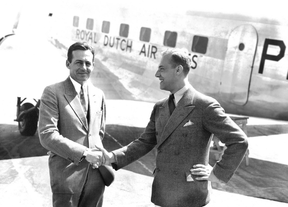  Douglas Aircraft Company President Donald Douglas and KLM pilot Koene Parmentier, Santa Monica 