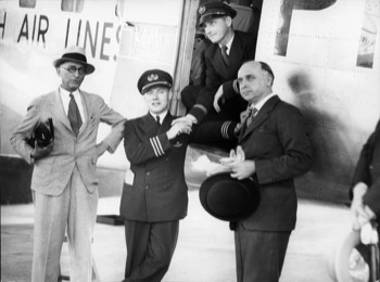  Parmentier and Moll with the honorary Consul for the Netherlands, F.H. Wright and KLM representative Kolonel Koopman (State Library VIC) 