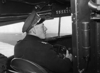  KLM Captain Koene Parmentier in the cockpit of the 'Uiver' DC-2 