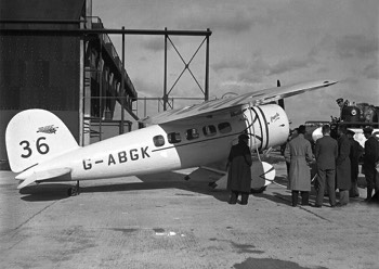  Lockheed Vega 'Puck' flown by Australians Jimmy Woods and Flt Lt Donald Bennett (did not finish) 