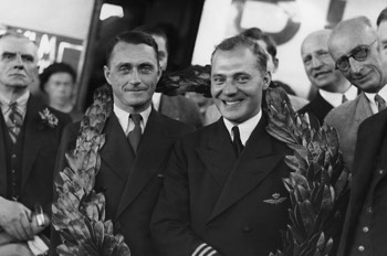  KLM pilots Jan Moll and Koene Parmentier at Laverton (State Library VIC) 